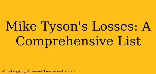 Mike Tyson's Losses: A Comprehensive List