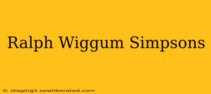 Ralph Wiggum Simpsons